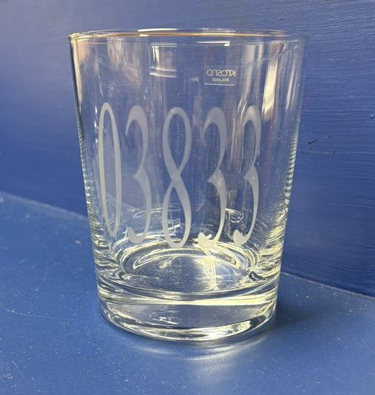 Exeter Zip Code "03833" Rocks Glass