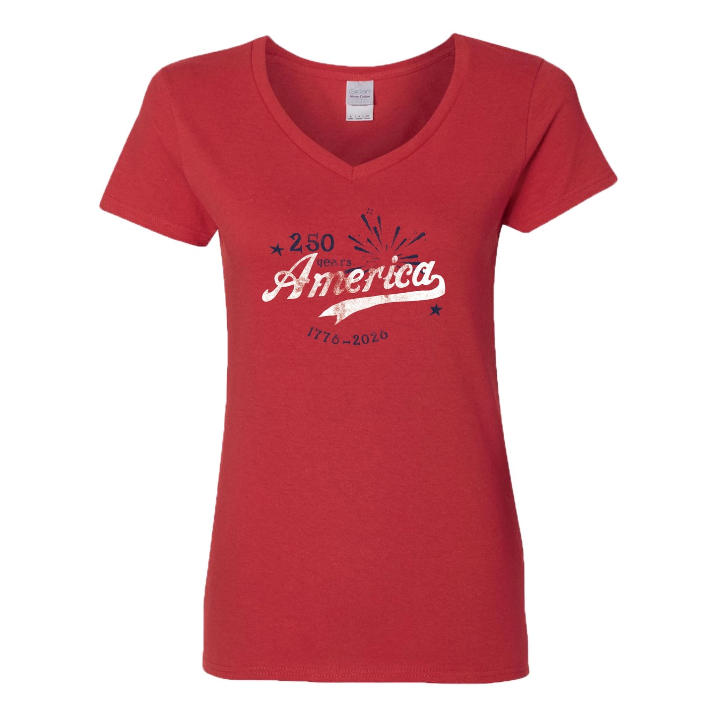 Ladies Commemorative America 250th V-Neck Tee