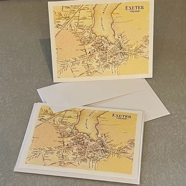 Exeter 1857 Village Map Notecard